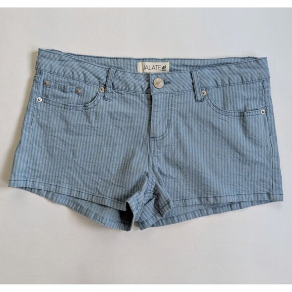 Y2K Jalate Jeans Low Rise Striped Shorts Blue Size 9 Style #JJ216621 - Picture 1 of 7